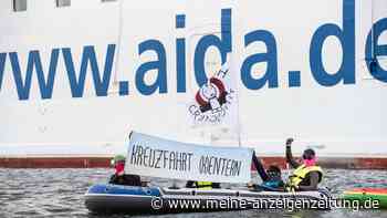Kreuzfahrtschiff startet nach Klima-Blockade mit Verspätung