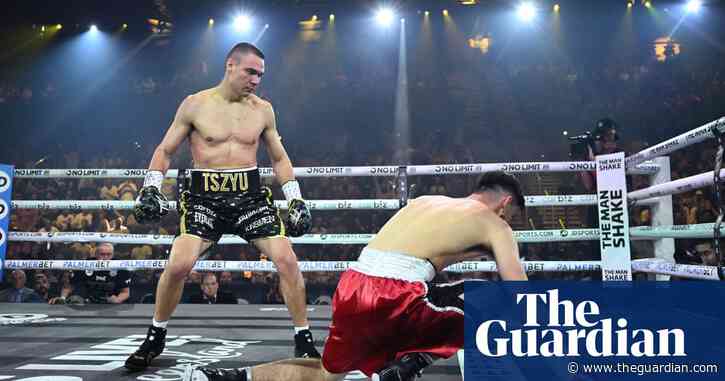 Australia’s Tim Tszyu delivers 72-second knockout of Carlos Ocampo in title defence