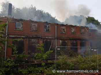 Fire rips through disused two-storey hospital in Stanmore
