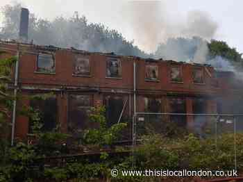 Fire rips through disused two-storey hospital in Stanmore