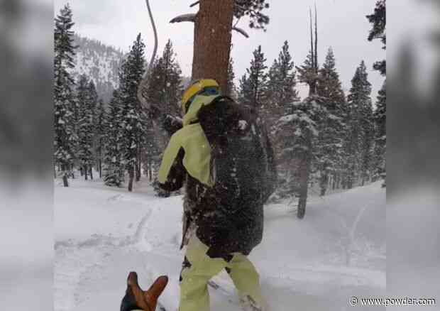 Stan Rey Uses Rope Swing To Plunge Into Powder