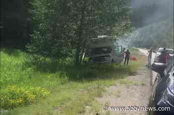 VIDEO: Travel trailer caught swerving on Coquihalla before running off the road
