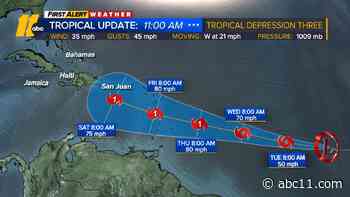 Third tropical depression of the season strengthen into Tropical Storm Bret