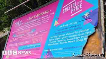 Bristol Pride billboard set alight in suspected hate crime