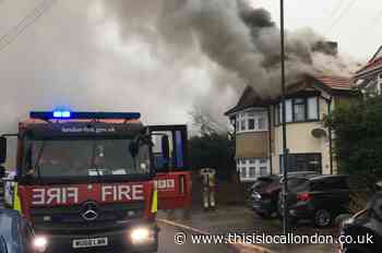 Sidmouth Road Welling: Roof lit on fire by lightning strike