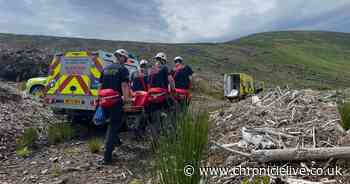 Off-road motorcyclist taken to hospital after Mountain Rescue teams aid him in Northumberland National Park