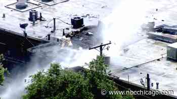 Firefighter injured in blaze at Prospect Heights strip mall