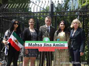 City of Ottawa installs tribute to Mahsa Amini outside former site of Iranian embassy