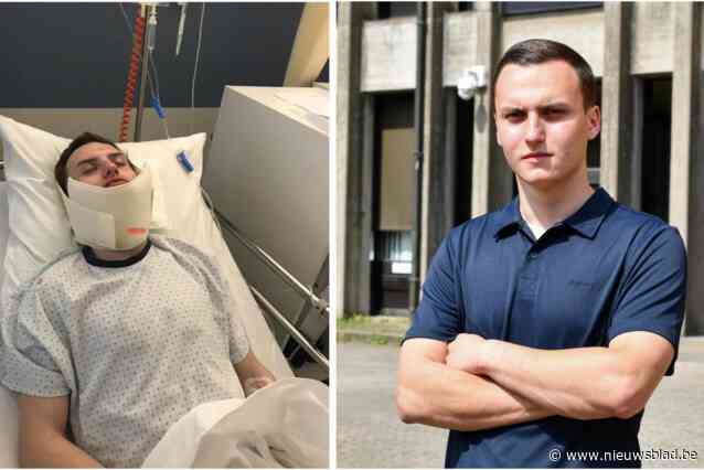 Aaron (24) loopt voor altijd rond met metalen plaat in gezicht: “Met één vuistslag brak hij mijn kin middendoor”