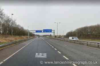Traffic building after crash on the M55 near Blackpool