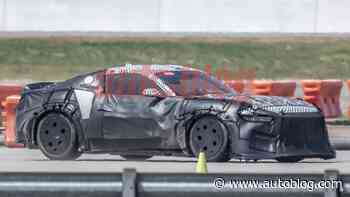 Ford Mustang road-going GT3 prototype spied: wide body, center-exit exhaust