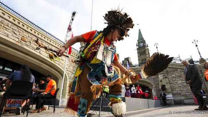 Trudeau raises flag honouring residential school survivors on Parliament Hill