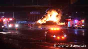 2 dead after fiery crash, explosions on Hwy. 401 east of Toronto