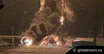 Missed by mere seconds: Family narrowly escapes Hwy. 401 crash, explosion in Pickering