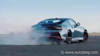 Nissan Z Nismo shown slaying its rear tires sideways in preview video
