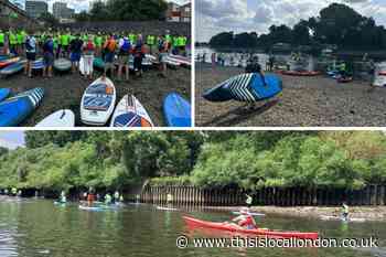 100 paddle boarders join Thames Kew to Richmond litter pick