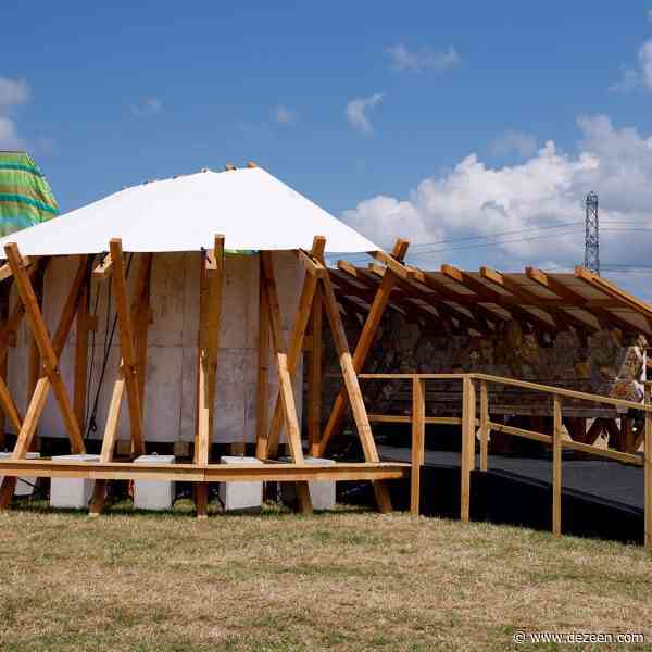 Glastonbury's mushroom mycelium pavilion explores sustainable stage design