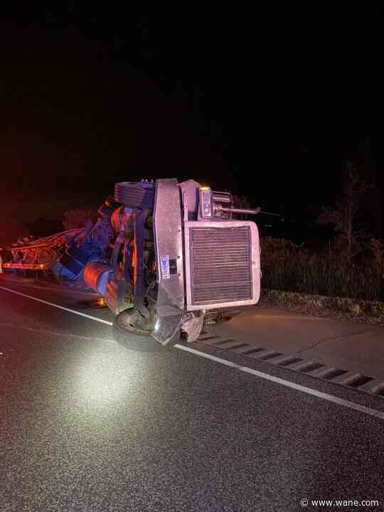 No injuries after semi rear-ends car in rollover crash on I-69