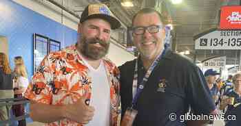 CFL fan Bobby Dubeau begins quest for Guinness World Record in Winnipeg