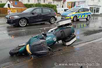 Unfall in Schloß Holte-Stukenbrock: Motorradfahrer bleibt unverletzt
