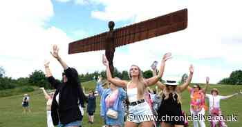 Flash mob takes place at Angel of the North for cervical cancer awareness