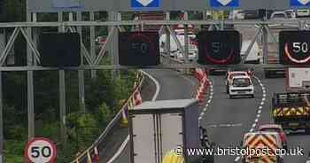 Live - Traffic queuing on M5 near Bristol after crash closes slip road