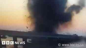 Ukraine war: Moment missile strikes bridge to Crimea