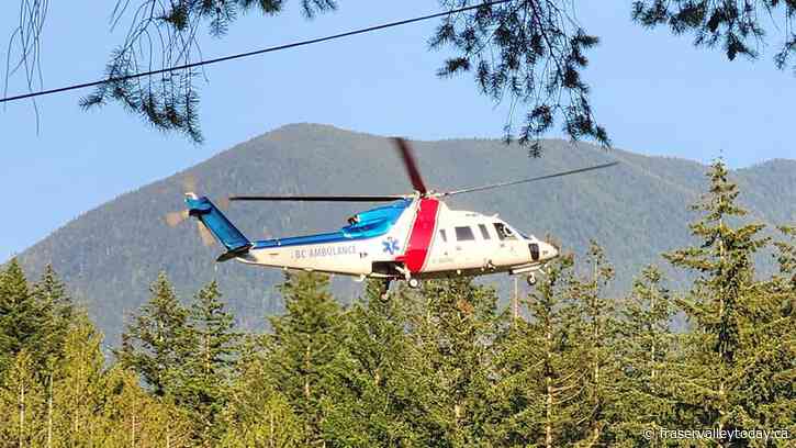 Air ambulance dispatched to Agassiz Saturday night after young child sustains burns