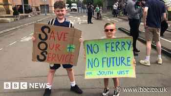 Islanders take South Uist ferry cancellation protest to Glasgow