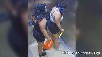 Two women wanted for allegedly setting fire to apartment in Toronto