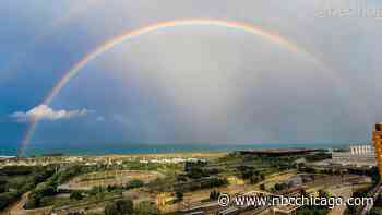 Stunning images: double rainbow appears over Chicago area following city's Pride Parade