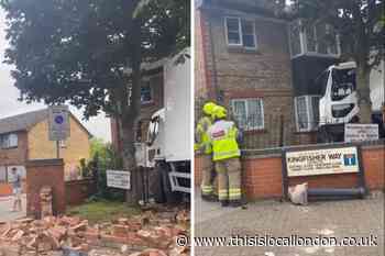 Lorry crashes into flats and multiple cars in Stonebridge