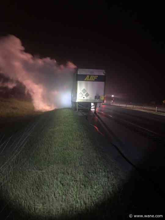 Trailer fire closes I-69 in DeKalb County early Monday morning