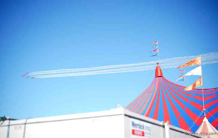 Red Arrows share footage of Glastonbury festival flypast during Lewis Capaldi’s set