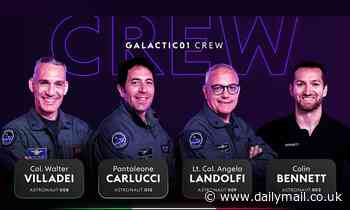 Who are the crew on Virgin Galactic flight Galactic 01?