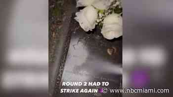 ‘Horrifying': Video shows vandal damaging gravesite of Miami-Dade DUI crash victims