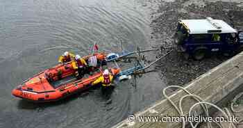 Two people rescued after getting stuck in mud flats near Holy Island