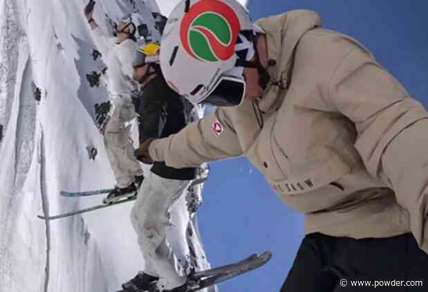 Professional Skiers Attempt Risky Tandem Front Flip