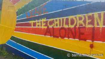 Scrawled message ruins children's art project