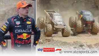 'Hopefully I can reach the throttle!' | Tsunoda beats Verstappen in Mega Truck race!