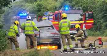 Live: Fire crews battle car blaze on Bristol road