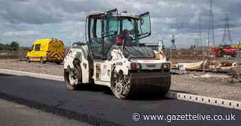 Hundreds of tonnes of asphalt laid as work on 'vital' mile-long Teesworks link road gets underway