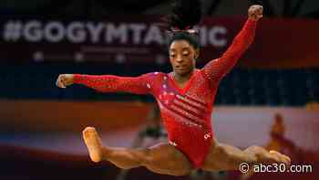 7-time Olympic gold medalist Simone Biles returns to competition in first meet since 2020 Olympics