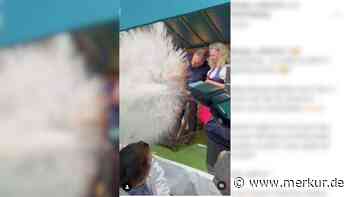 Bier-Fontäne ergießt sich über Publikum: Nürnbergs OB schlägt Fass an und leistet sich Fauxpas