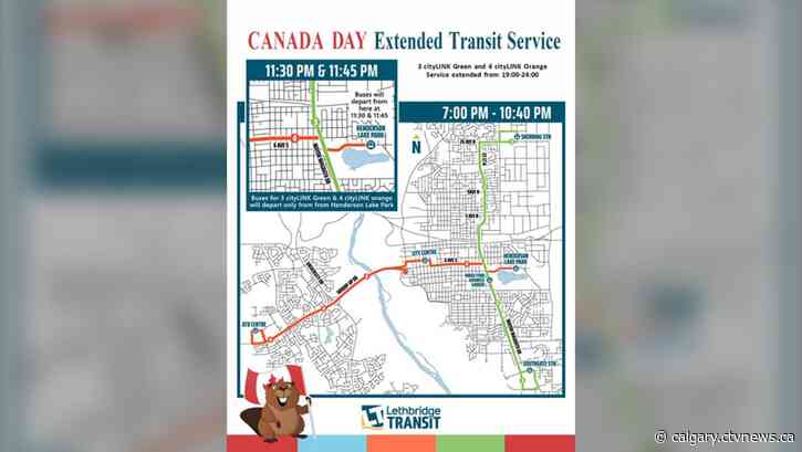 City of Lethbridge extends transit hours for Canada Day celebrations