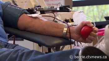 Simcoe County first responders support patients by donating blood at Sirens for Life