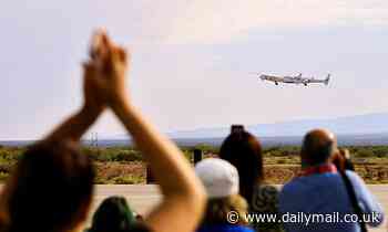 Crew onboard Virgin Galactic spaceplane celebrates successful launch