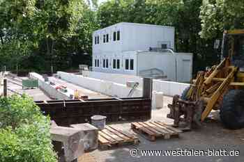 Neues Fundament für Container am Gymnasium in Delbrück