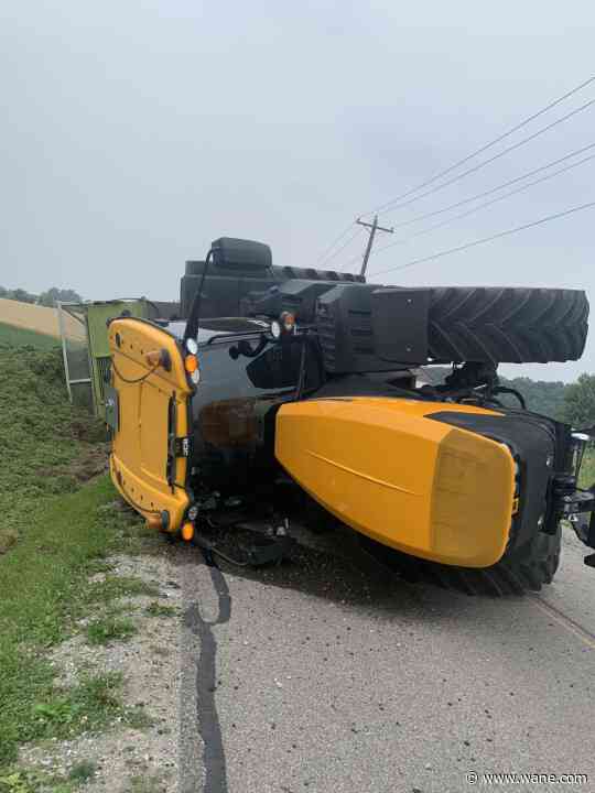 Farm tractor tips over in DeKalb County crash