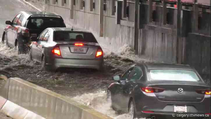 Severe storm rolls through Calgary, flooding streets and taking out trees